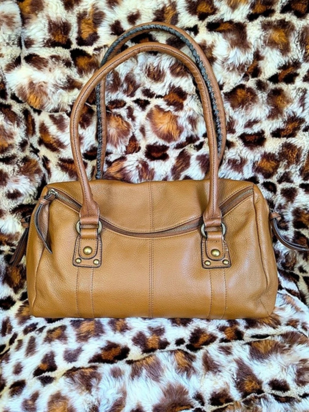 Tignanello Genuine Leather Brown Leather Shoulder Bag
